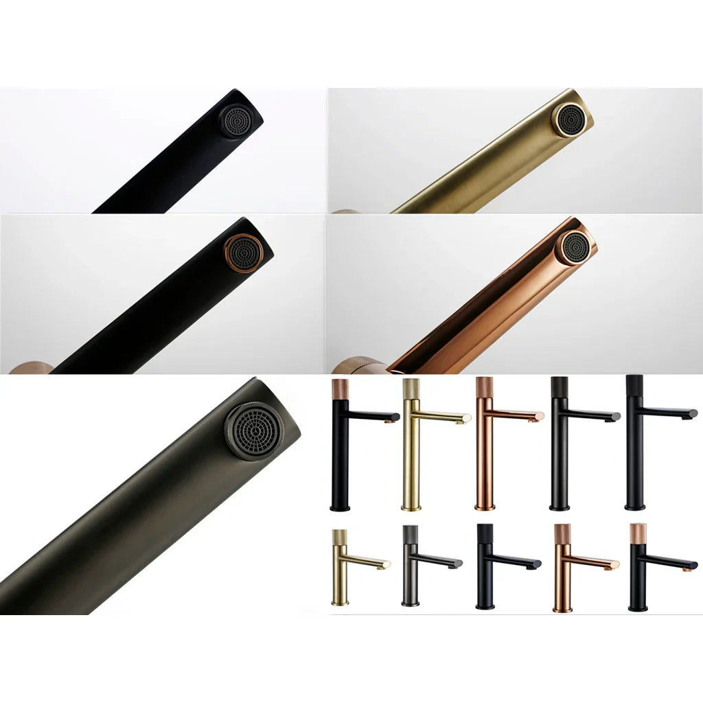 Robinet Vasque Noir Poignée Ronde Finition Mate Design Moderne – Kaléo