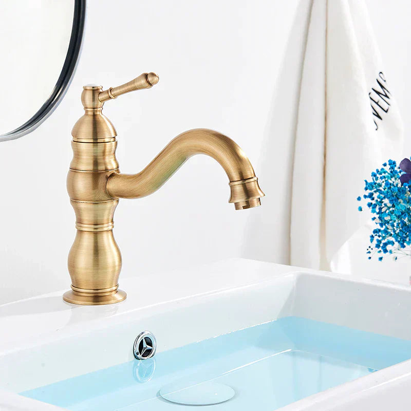 Mitigeur Vasque Doré Laiton Rétro Finition Précieuse Durable – Kaléo