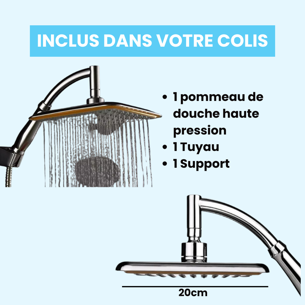 Pommeau de Douche Pluie Large Diffusion Uniforme Sensation Averse – Pluvia