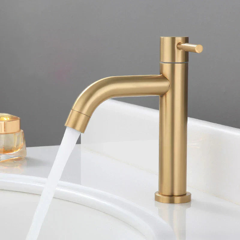 Mitigeur Vasque Bec Haut Doré Minimaliste Élégance Discrète – Kaléo
