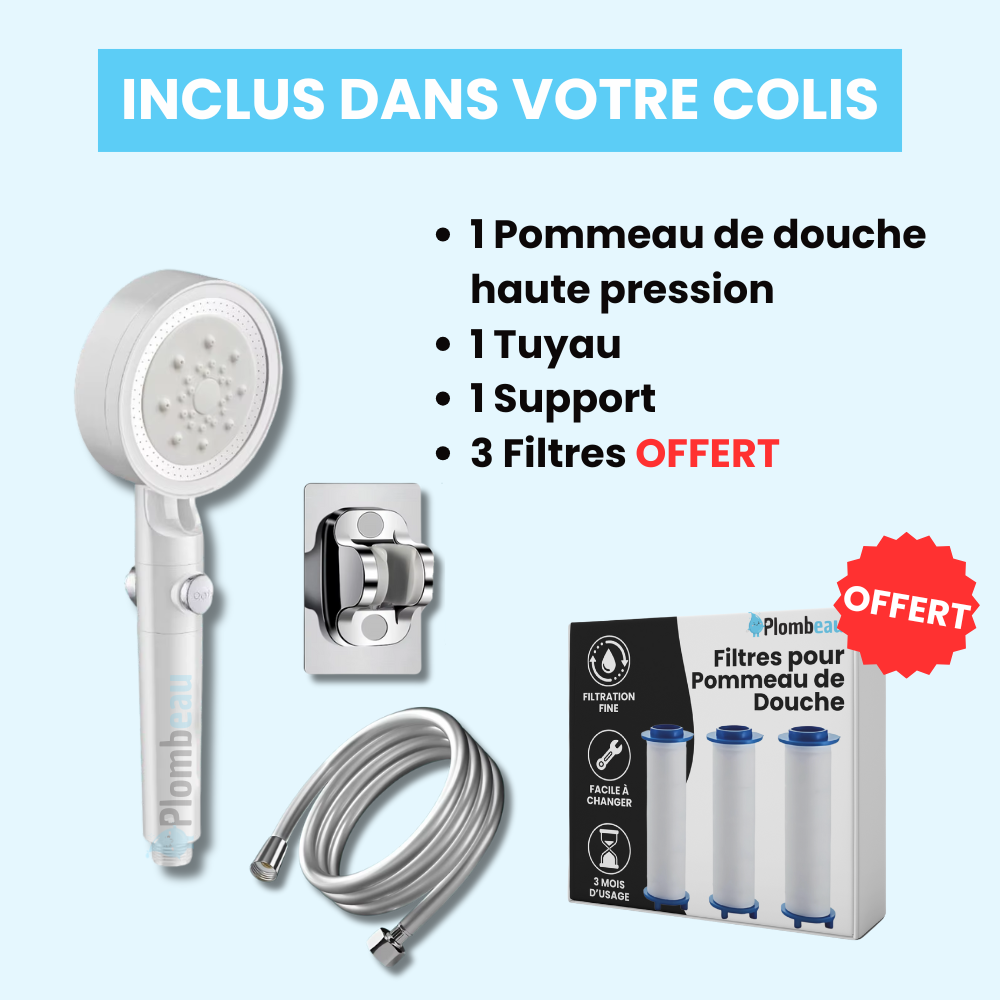 Pommeau de Douche Écologique Réduit la Consommation d'Eau – Pluvia