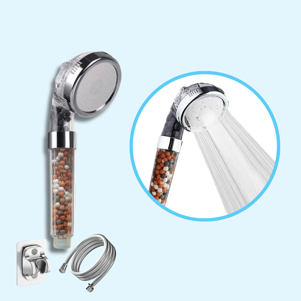 Pommeau de Douche Billes Anticalcaire Cheveux et Peau Préservés – Pluvia