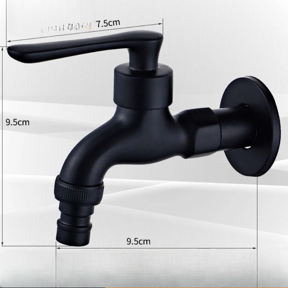 Robinet Extérieur Noir Simple Durable Jardin et Balcon – Terravia