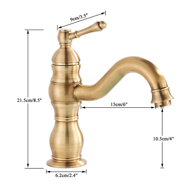 Mitigeur Vasque Doré Laiton Rétro Finition Précieuse Durable – Kaléo