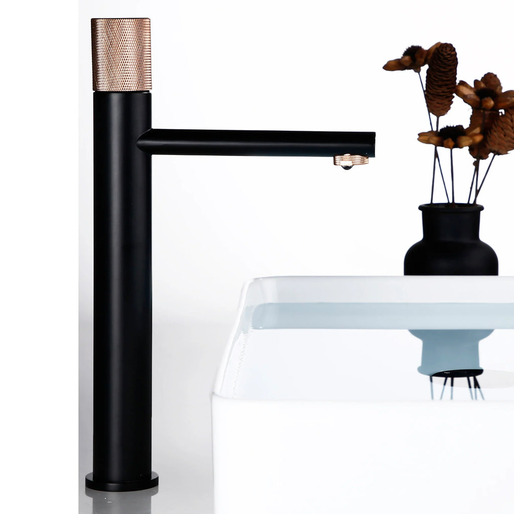 Robinet Vasque Noir Poignée Ronde Finition Mate Design Moderne – Kaléo