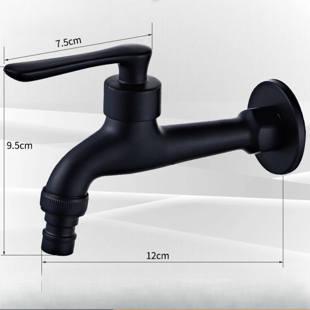 Robinet Extérieur Noir Simple Durable Jardin et Balcon – Terravia