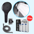 Pommeau de Douche Noir Haute Pression Design Moderne Puissant – Pluvia
