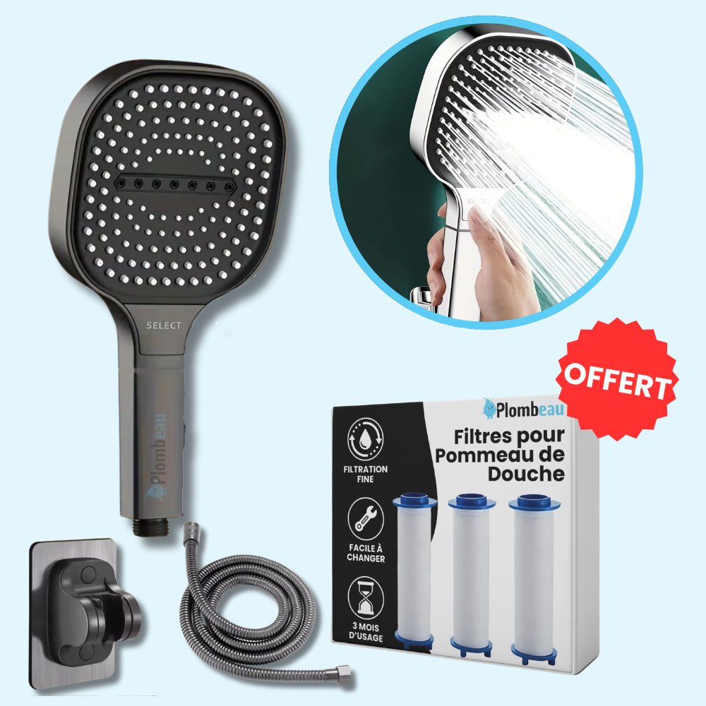 Pommeau de Douche Large Massant Haute Pression Confort Optimal – Pluvia
