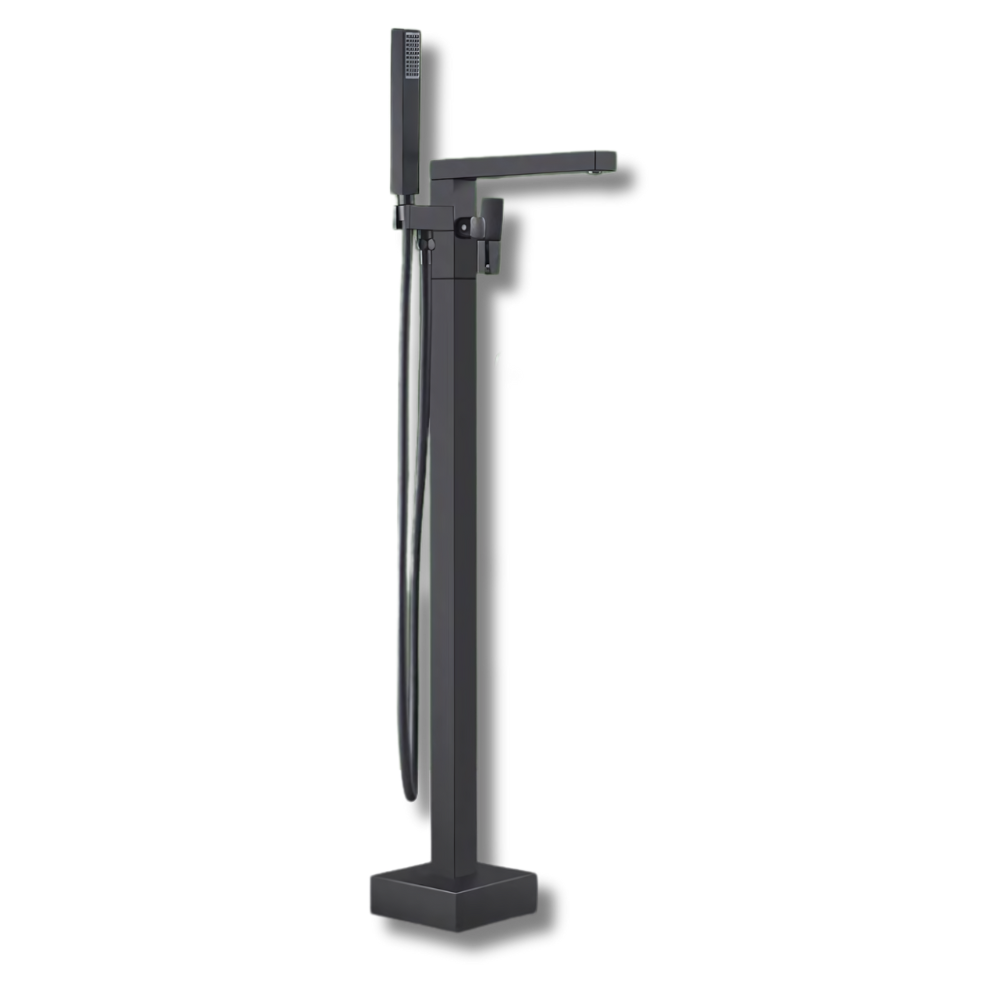 Robinet Baignoire Sur Pied Noir Moderne Allure Contemporaine – Vertane