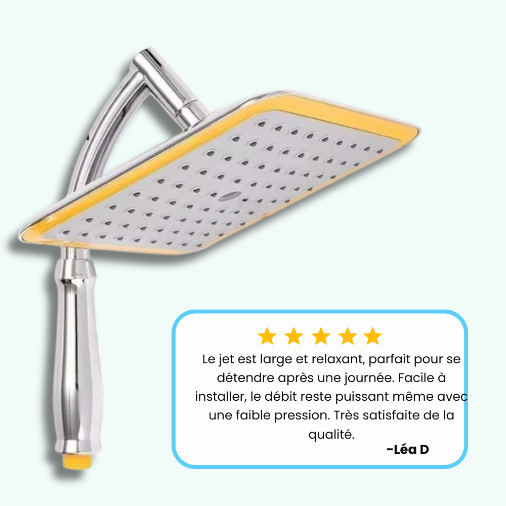 Pommeau de Douche Pluie Large Diffusion Uniforme Sensation Averse – Pluvia
