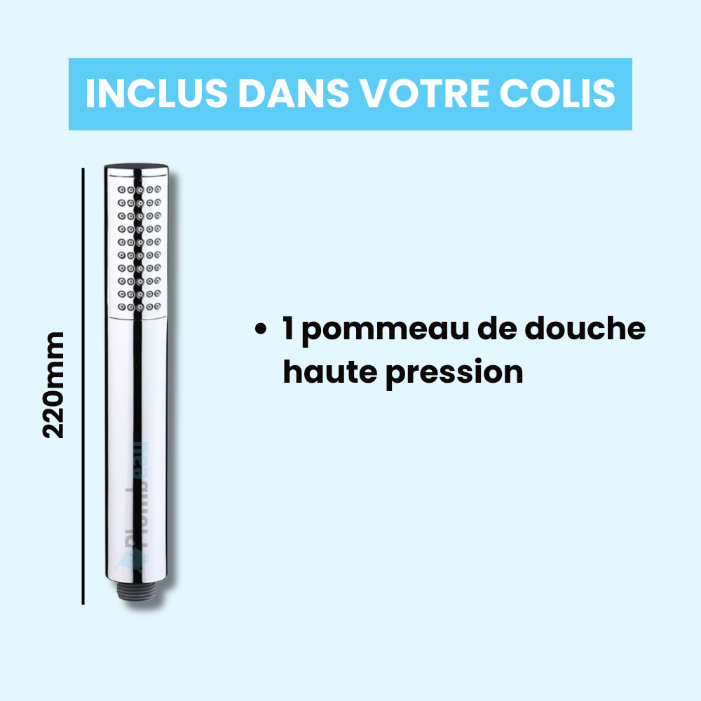 Pommeau de Douche Rond Chromé Fixation Flexible et Innovante – Pluvia
