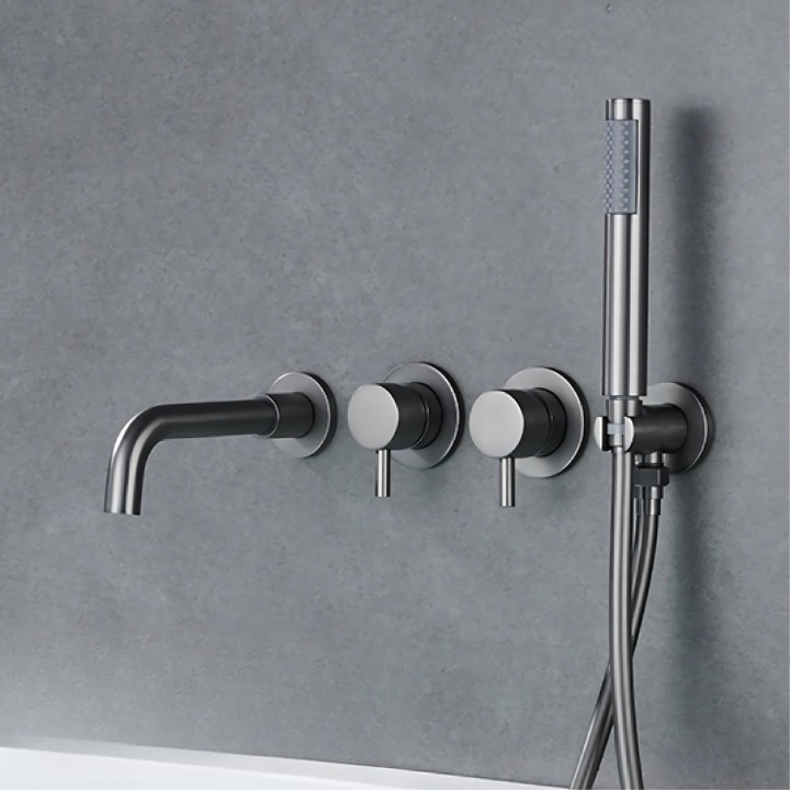 Mélangeur Baignoire Encastrable Laiton Réglage Chaud Froid Fixation Moderne – Vertane