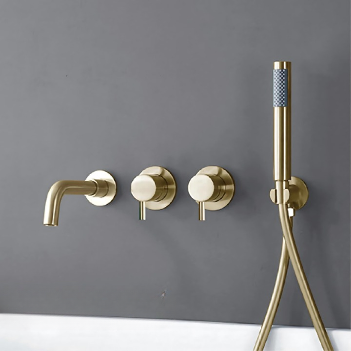 Mélangeur Baignoire Encastrable Laiton Réglage Chaud Froid Fixation Moderne – Vertane
