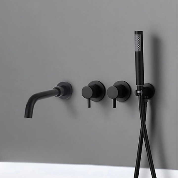 Mélangeur Baignoire Encastrable Laiton Réglage Chaud Froid Fixation Moderne – Vertane