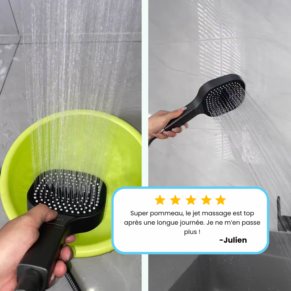Pommeau de Douche Large Massant Haute Pression Confort Optimal – Pluvia