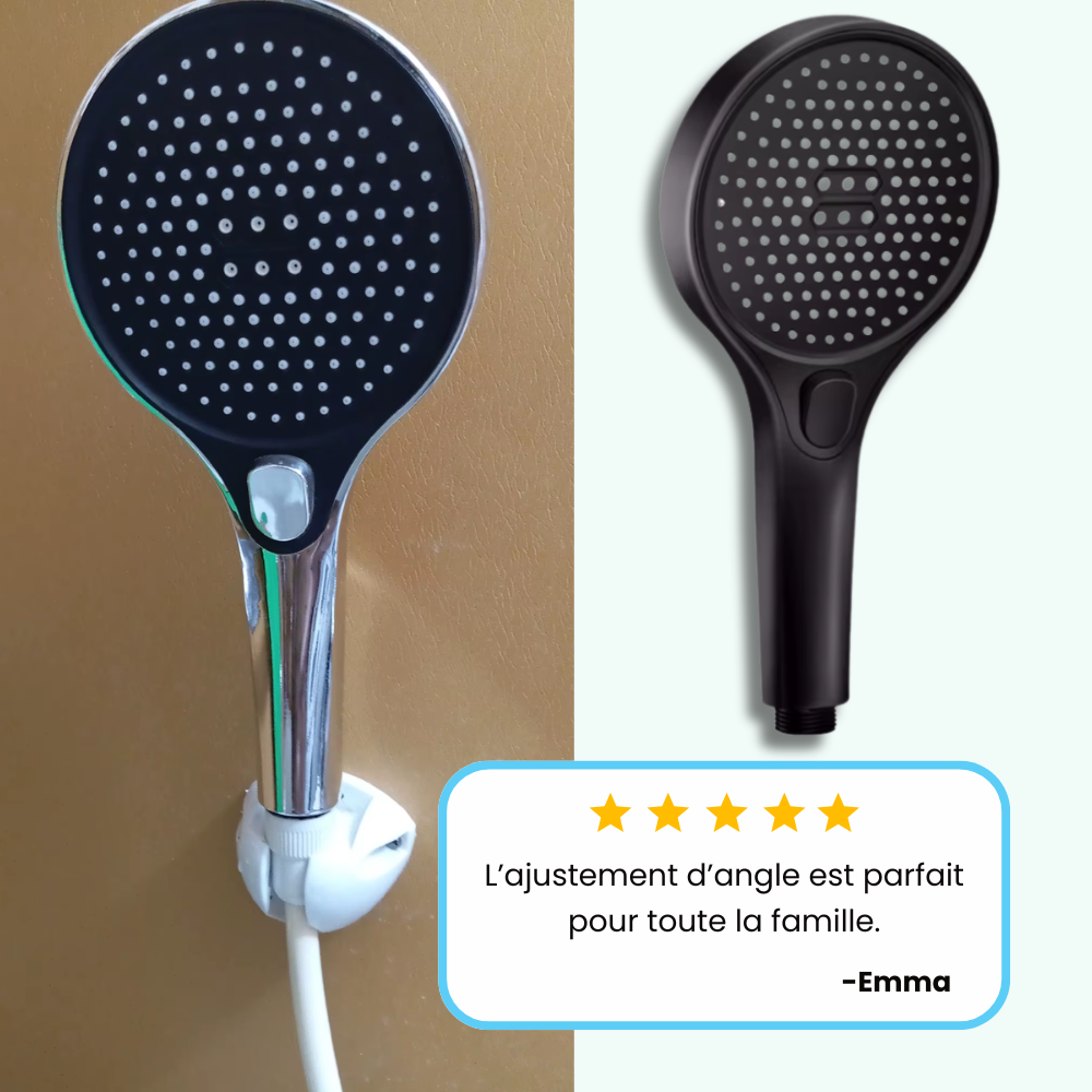 Pommeau de Douche Noir Haute Pression Design Moderne Puissant – Pluvia