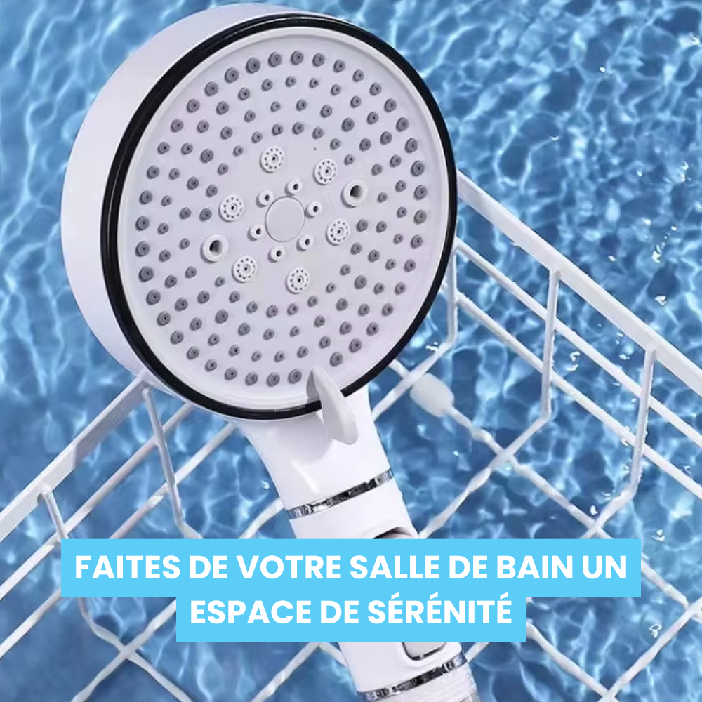 Pommeau de Douche Anticalcaire Blanc Eau Adoucie Peau Apaisée – Pluvia