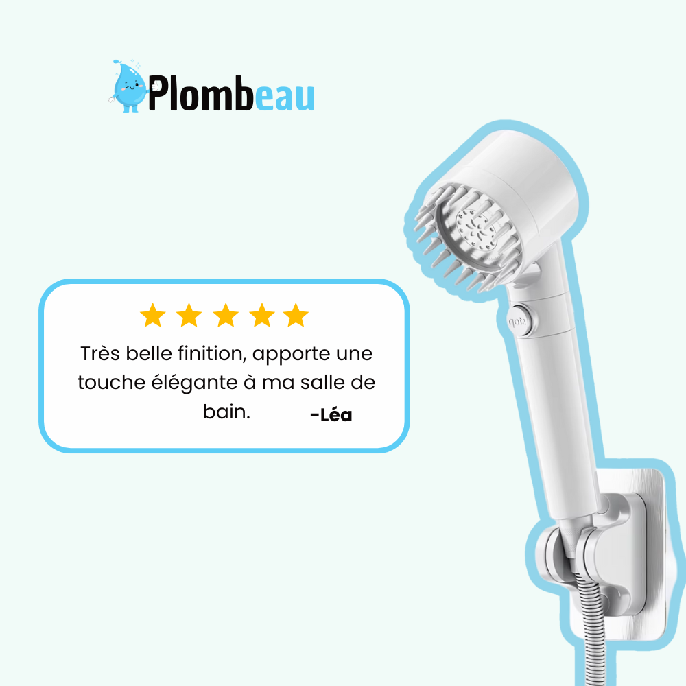 Pommeau de Douche Blanc Économique Design Élégant Salle de Bain – Pluvia