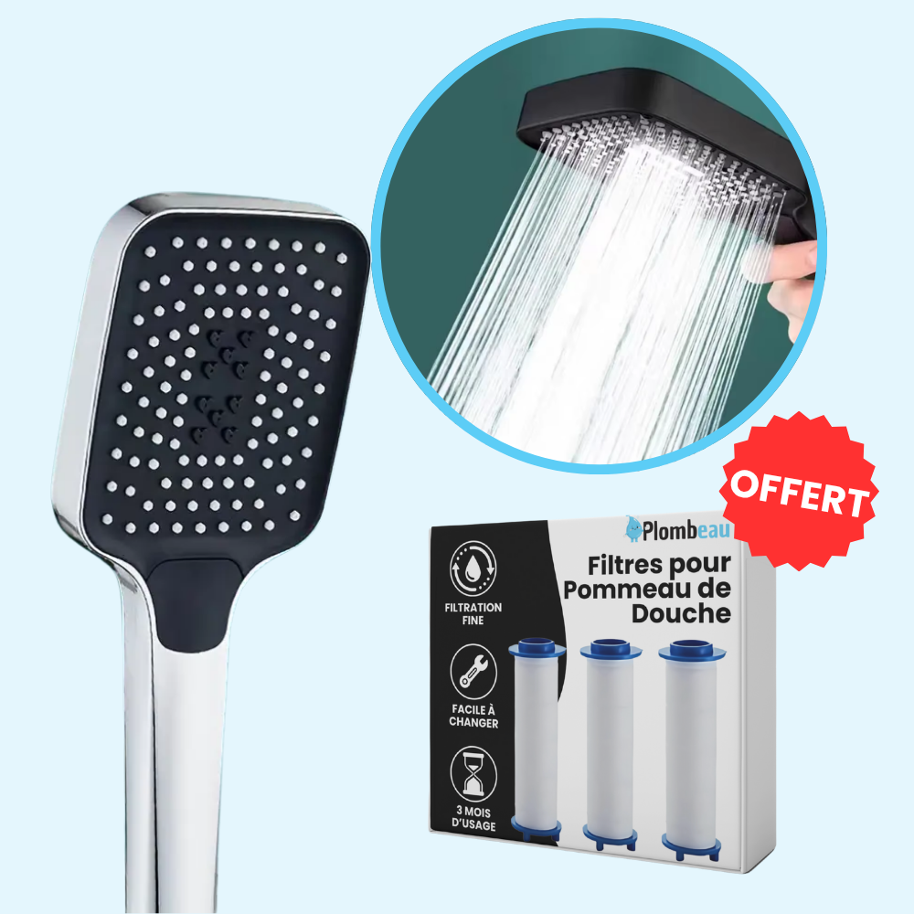 Tête de Douche Rectangle Large Haute Pression Puissante et Confortable – Pluvia