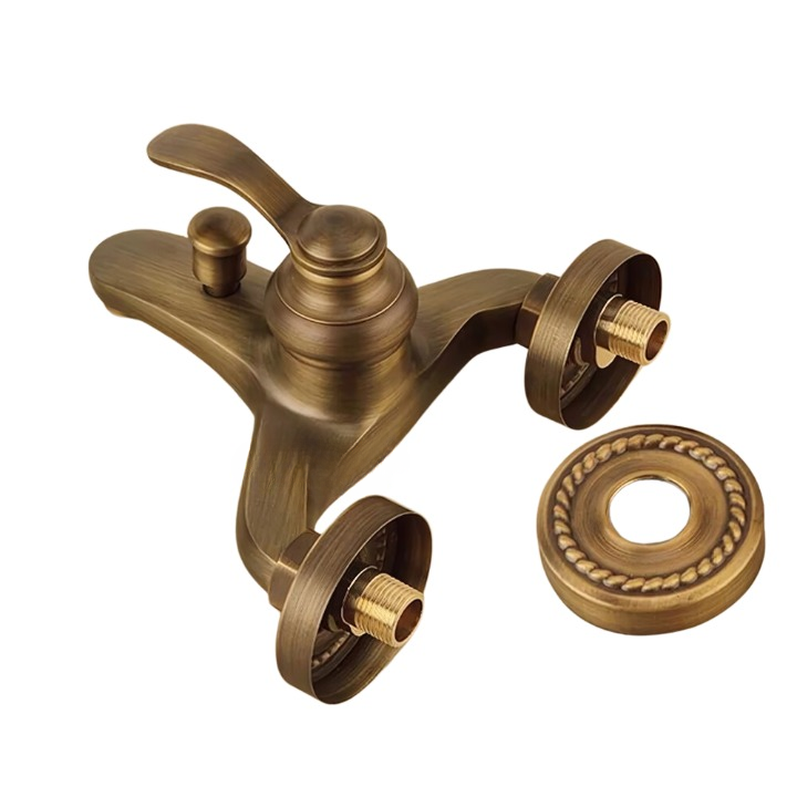 Mitigeur Baignoire Rétro Bronze Laiton Patine Chaleureuse – Vertane