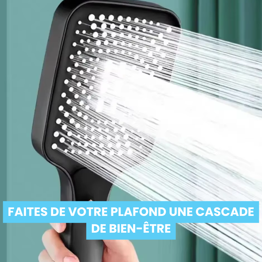 Tête de Douche Rectangle Large Haute Pression Puissante et Confortable – Pluvia