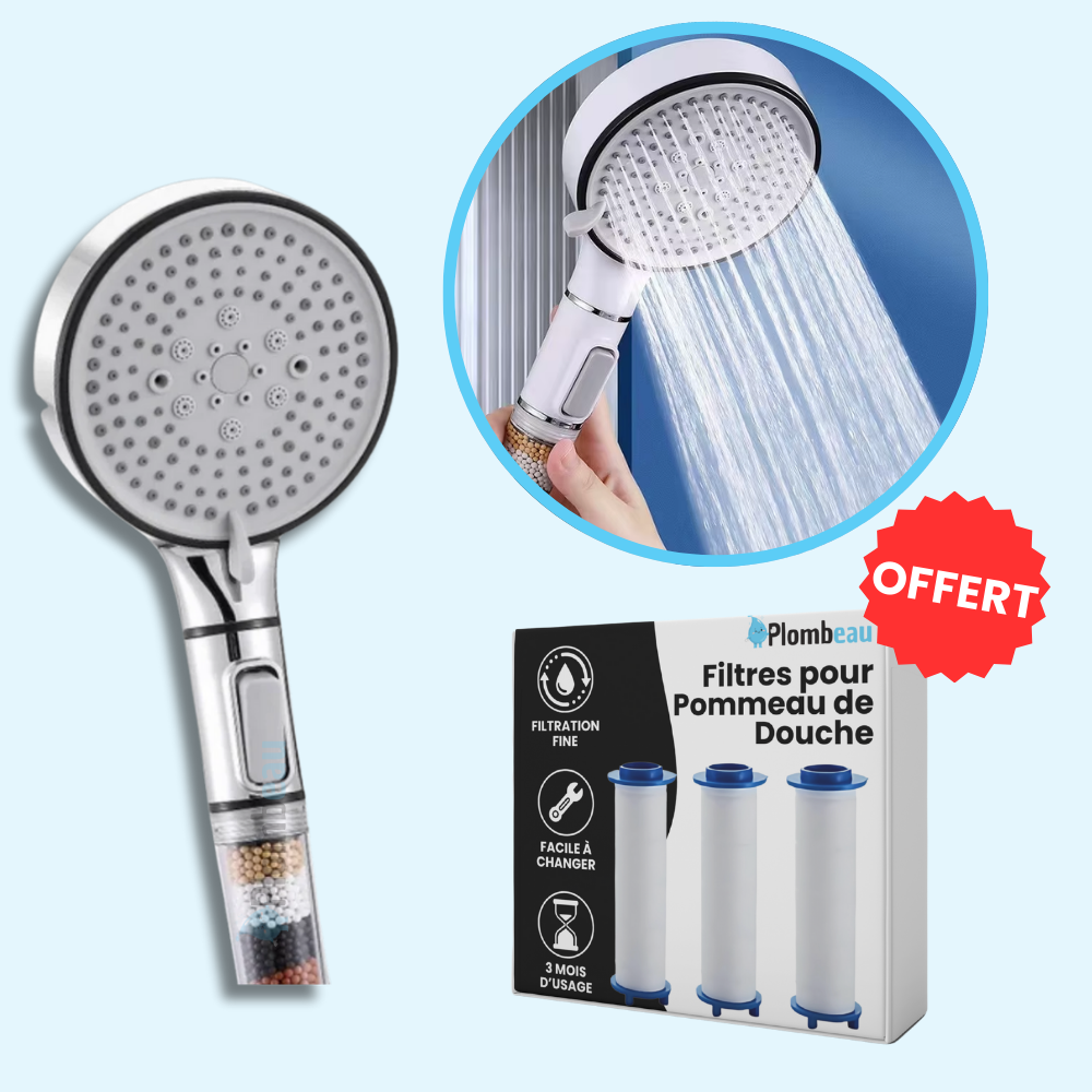 Pommeau de Douche Anticalcaire Chromé Filtration et Brillance – Pluvia
