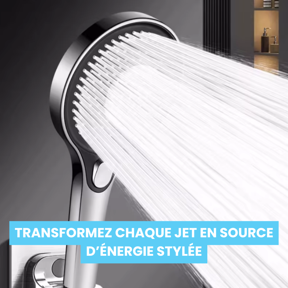 Pommeau de Douche Noir Haute Pression Design Moderne Puissant – Pluvia