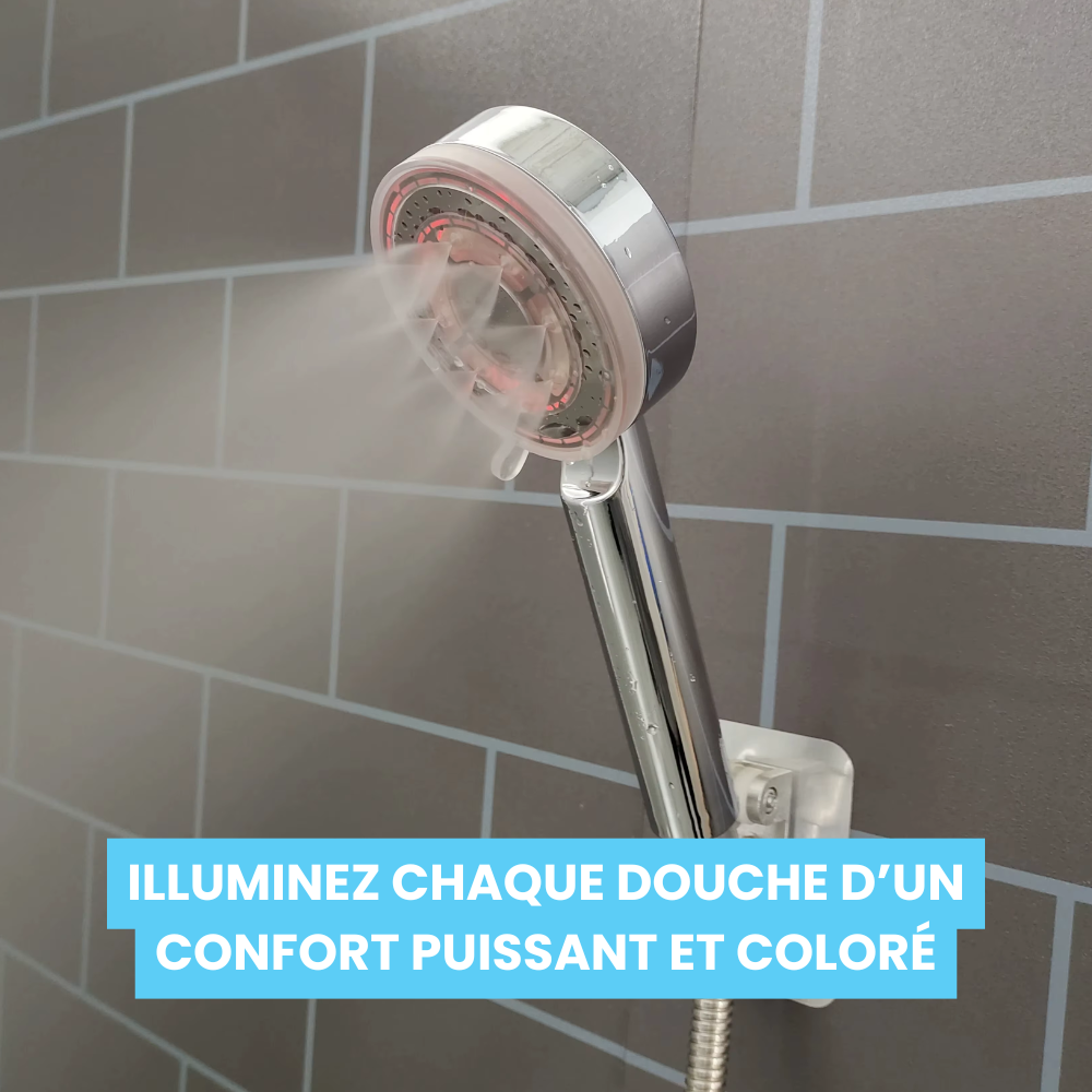 Pommeau de Douche LED Multicolore Haute Pression Ambiance Relaxante – Pluvia
