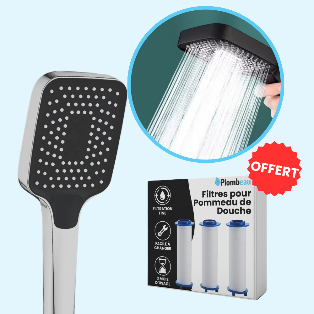 Tête de Douche Rectangle Large Haute Pression Puissante et Confortable – Pluvia
