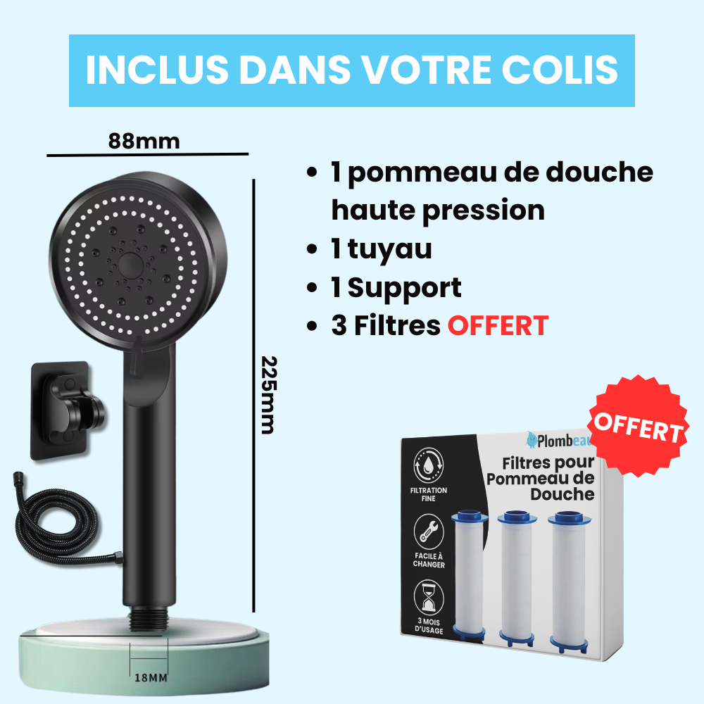 Pommeau de Douche Jet Puissant Confort au Quotidien – Pluvia