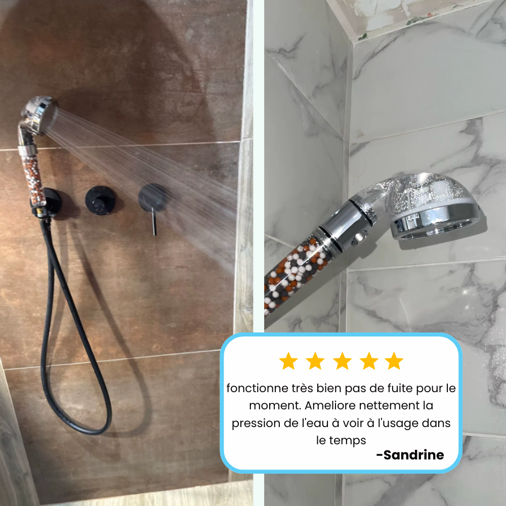 Pommeau de Douche à Billes Minérales Eau Adoucie Naturellement – Pluvia