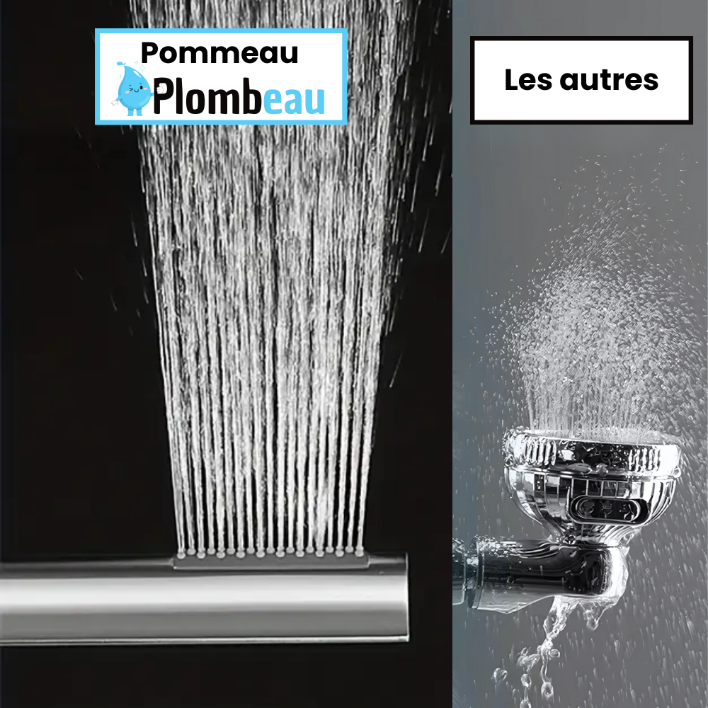Pommeau de Douche Rond Chromé Fixation Flexible et Innovante – Pluvia
