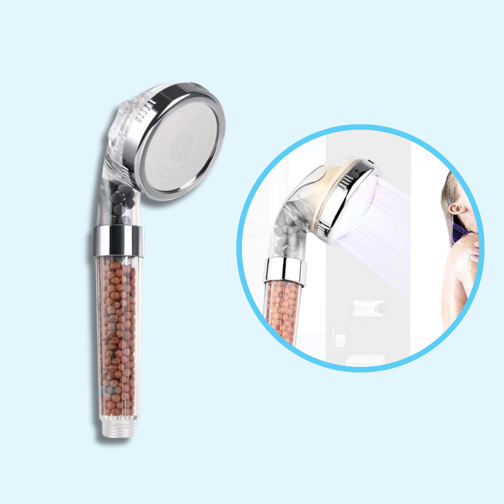 Pommeau de Douche à Billes Minérales Eau Adoucie Naturellement – Pluvia