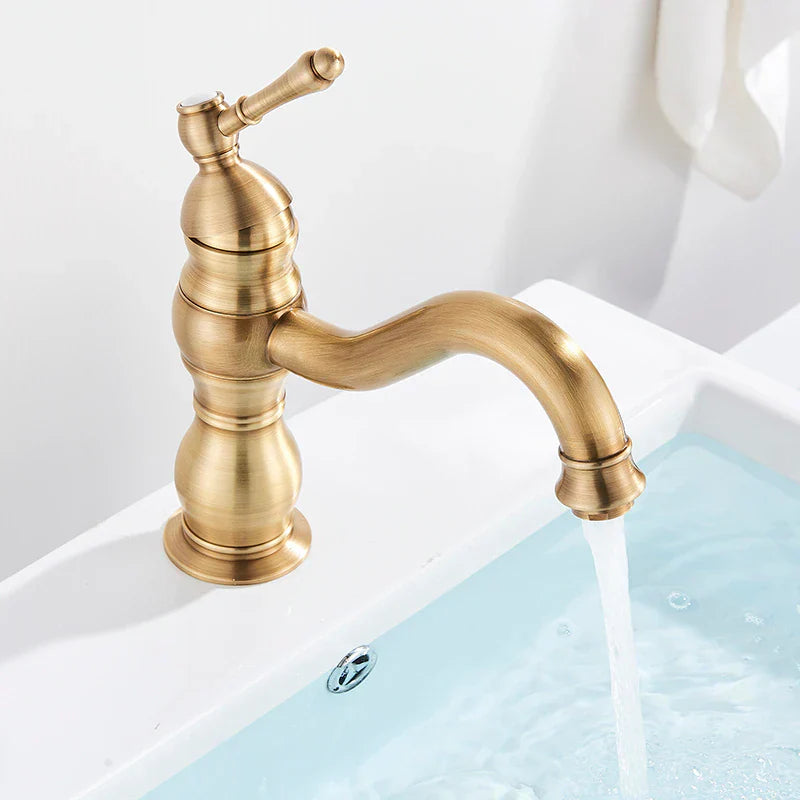 Mitigeur Vasque Doré Laiton Rétro Finition Précieuse Durable – Kaléo