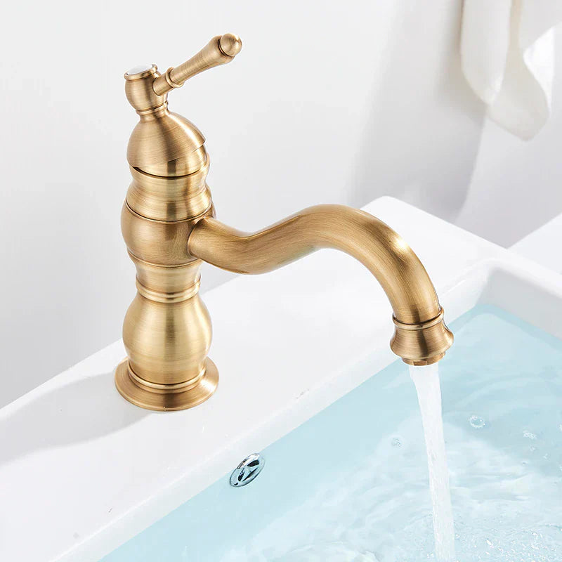 Mitigeur Vasque Doré Laiton Rétro Finition Précieuse Durable – Kaléo