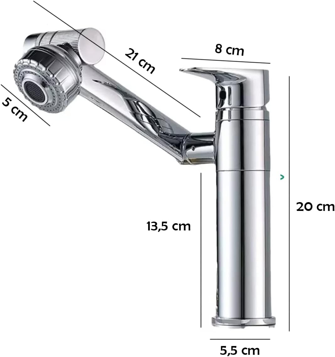 Robinet Lavabo Pivotant 360° Style Rétro Jet Orientable – Solvane