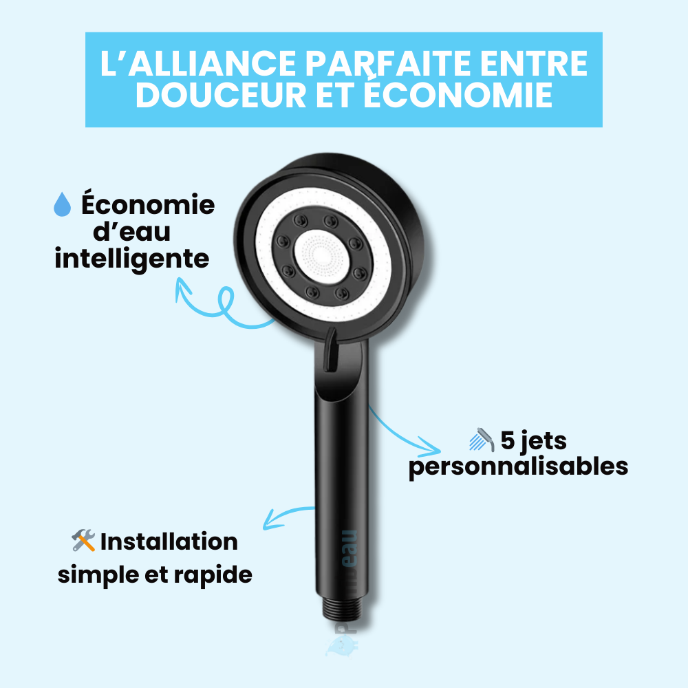 Pommeau de Douche Économe Jet Doux Économies Sans Compromis – Pluvia