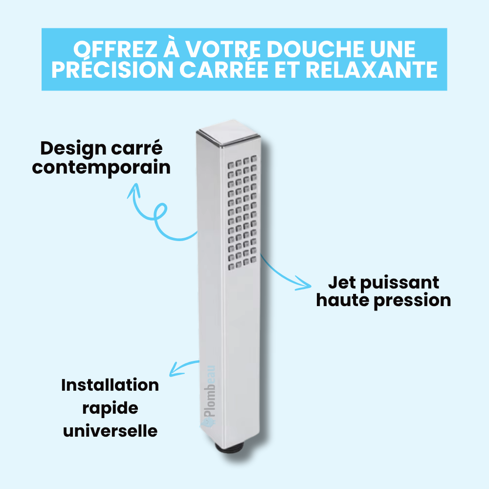 Pommeau de Douche Carré Haute Pression Design Épuré et Puissant – Pluvia