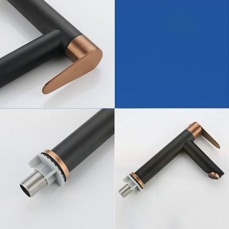 Robinet Vasque Noir Bicolore Contraste Élégant Salle de Bain Moderne – Kaléo