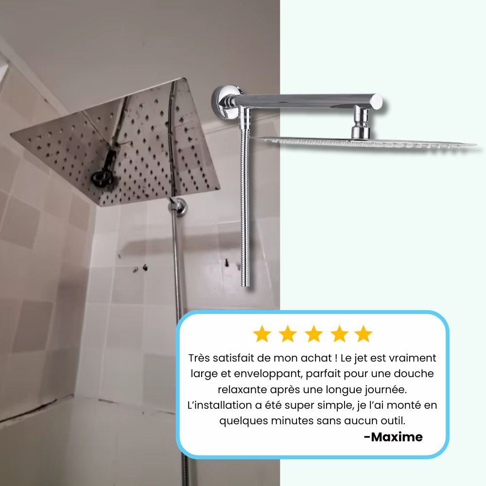 Pommeau de Douche Mural Fixe Confort Stable Design Élégant – Pluvia