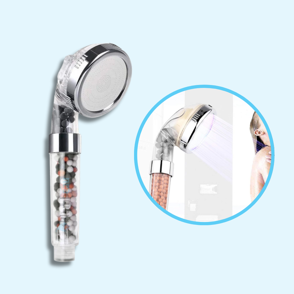 Pommeau de Douche à Billes Minérales Eau Adoucie Naturellement – Pluvia