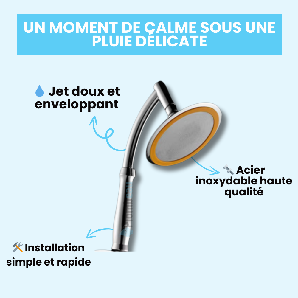 Pommeau de Douche Effet Pluie Jet Relaxant Ambiance Spa – Pluvia