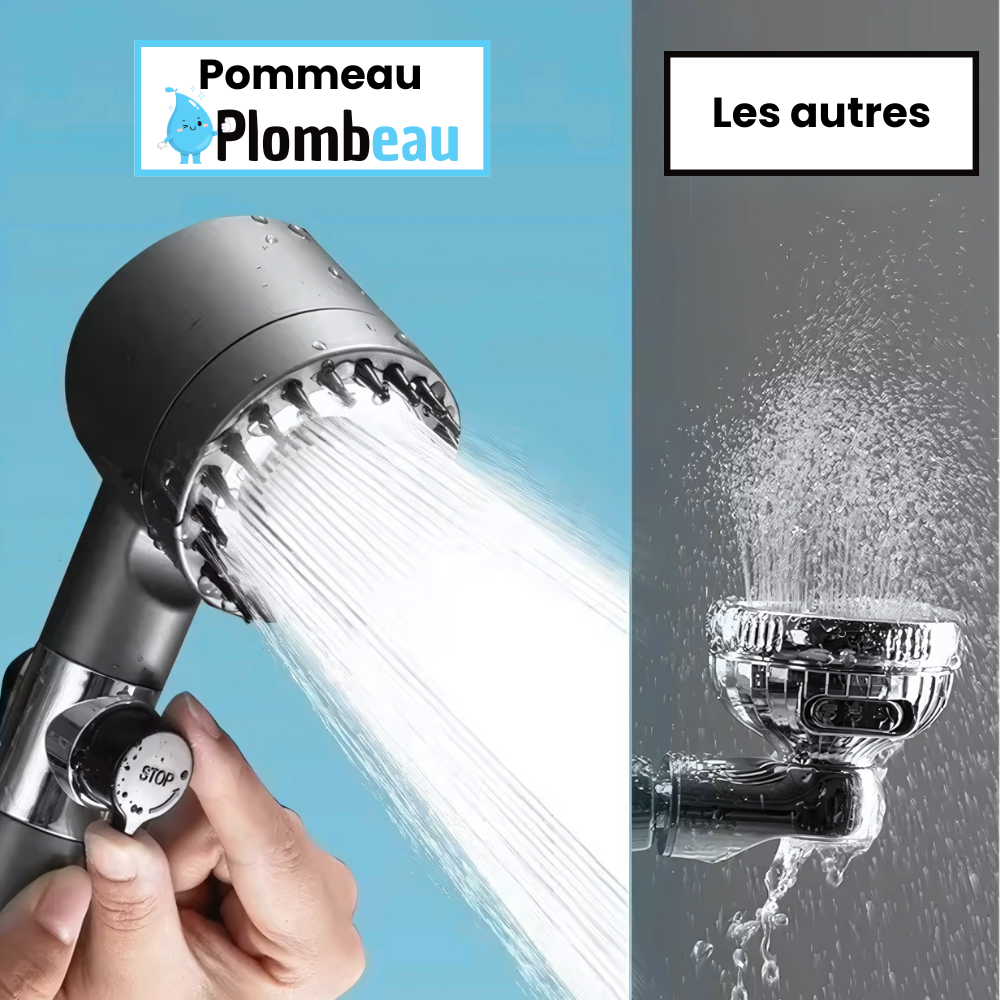 Pommeau de Douche Massant Brosse Intégrée Douche et Gommage – Pluvia
