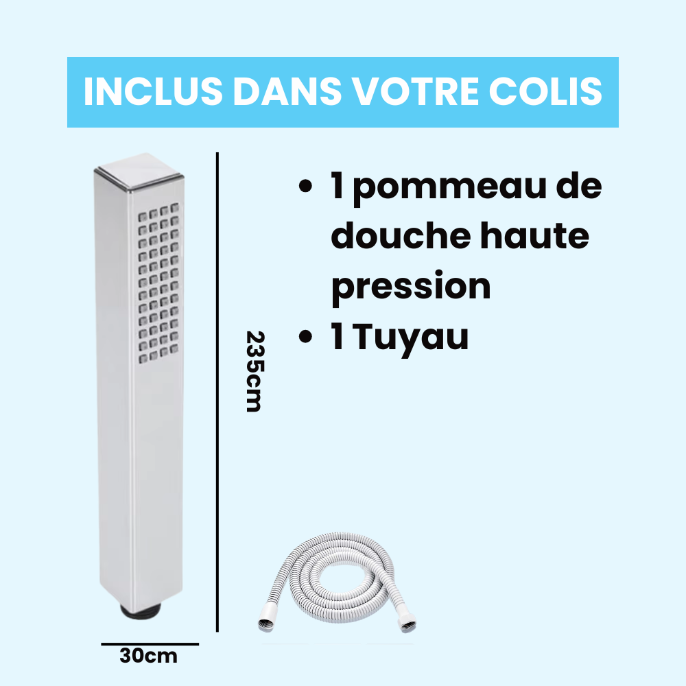 Pommeau de Douche Carré Haute Pression Design Épuré et Puissant – Pluvia