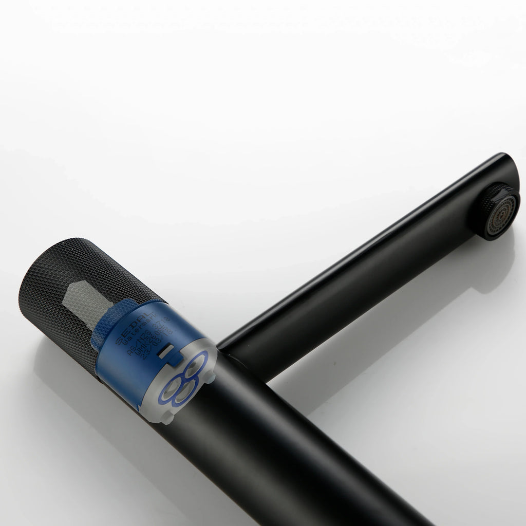 Robinet Vasque Noir Poignée Ronde Finition Mate Design Moderne – Kaléo