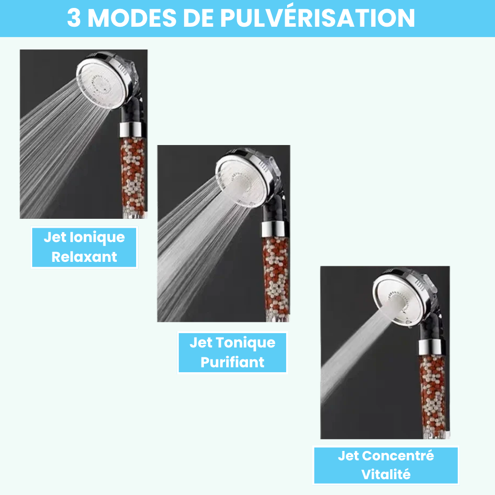 Pommeau de Douche Billes Anticalcaire Cheveux et Peau Préservés – Pluvia