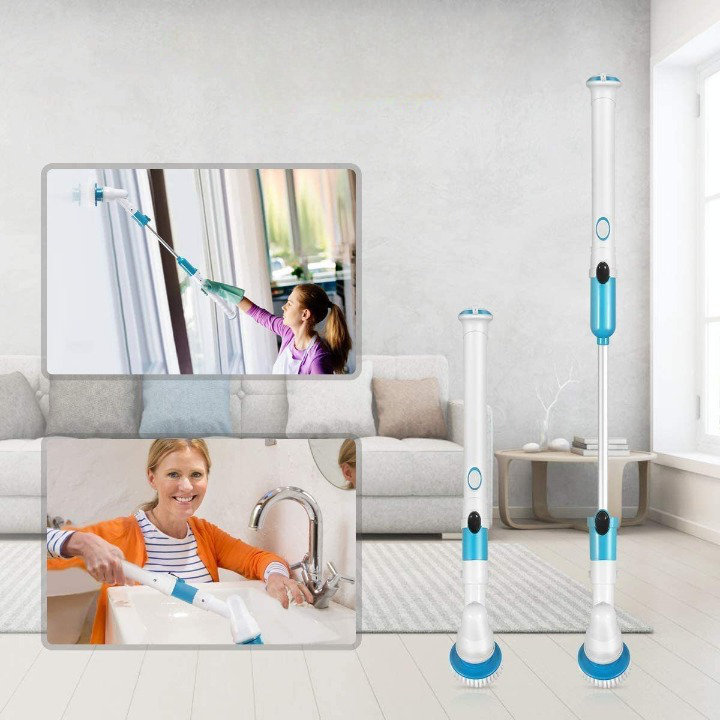 Brosse Électrique Télescopique 3 Têtes Atteint les Zones Hautes – Netova