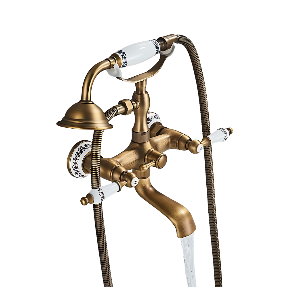 Robinet Baignoire Rétro Laiton Mitigeur Vintage Élégant – Vertane