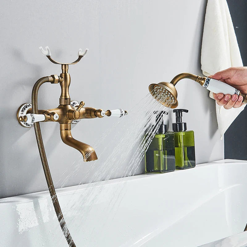 Robinet Baignoire Rétro Laiton Mitigeur Vintage Élégant – Vertane