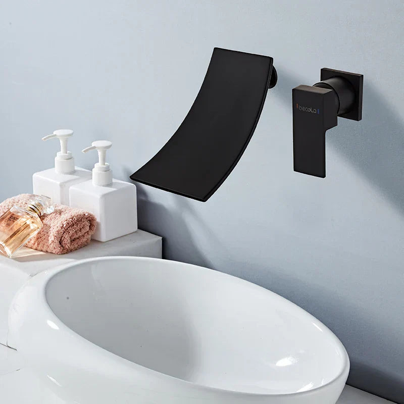 Robinet Mural Vasque Moderne Gain de Place Plan Dégagé – Kaléo